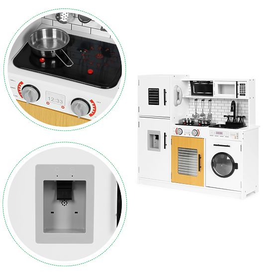 Velká dřevěná kuchyňka pro děti + zvuky a světla ECOTOYS