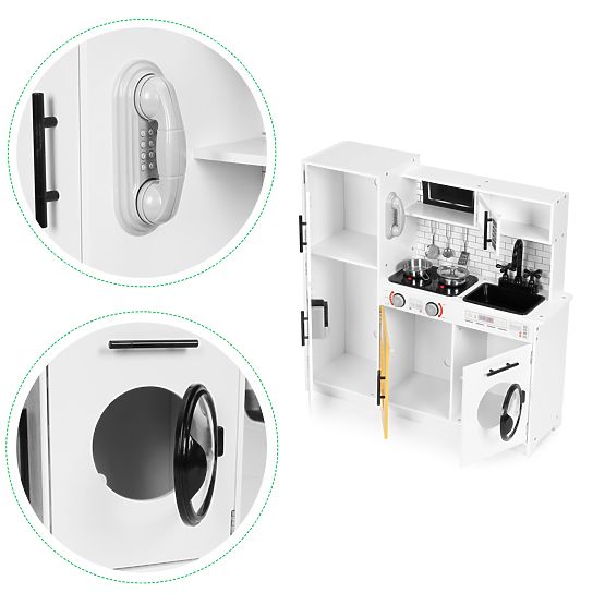 Velká dřevěná kuchyňka pro děti + zvuky a světla ECOTOYS