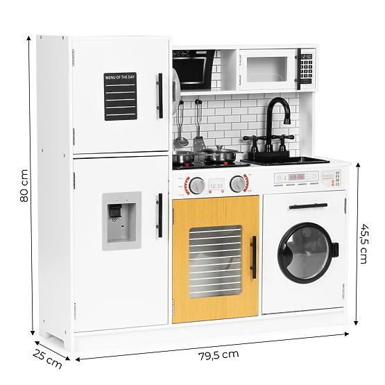 Velká dřevěná kuchyňka pro děti + zvuky a světla ECOTOYS