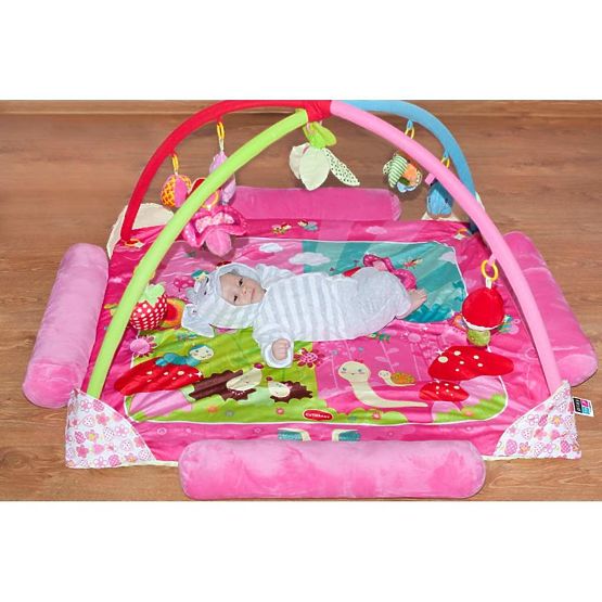 Velká luxusní hrací deka s melodií PlayTo zvířátka Růžová