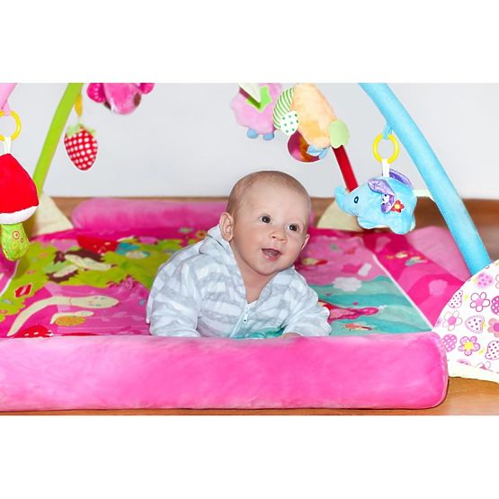 Velká luxusní hrací deka s melodií PlayTo zvířátka Růžová