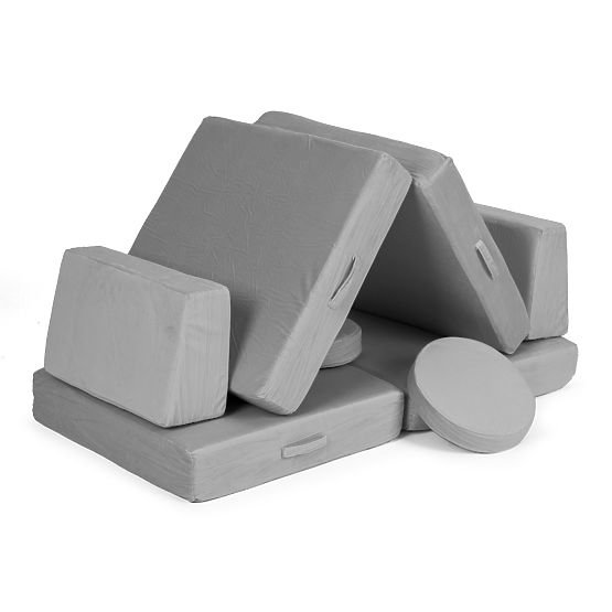 Velká modulární skládací pohovka pro děti DIY 8 měkkých polštářů - šedá ECOTOYS