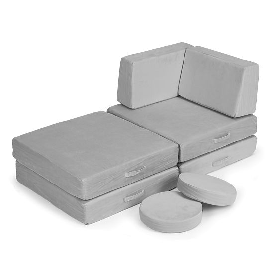 Velká modulární skládací pohovka pro děti DIY 8 měkkých polštářů - šedá ECOTOYS