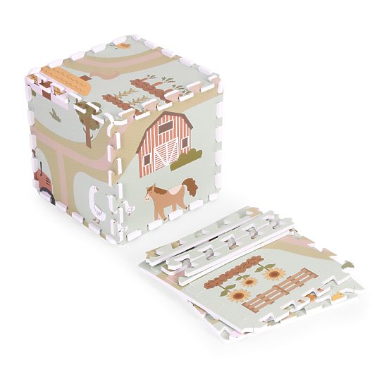 Velká pěnová podložka EVA pro děti farma 90,5x90,5 cm 21 dílů ECOTOYS