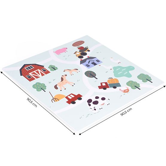 Velká pěnová podložka EVA pro děti Farma 90,5x90,5 cm 21 ks ECOTOYS