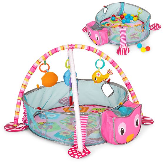 Velká vzdělávací podložka 3v1 ohrádka 30 míčků 0+ ECOTOYS