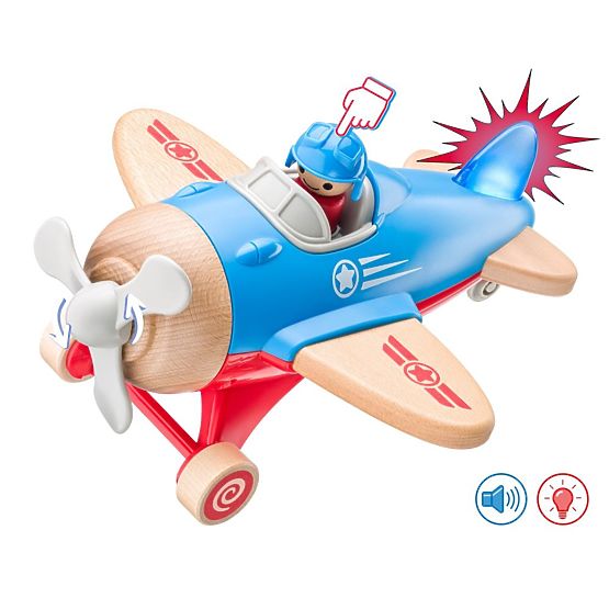 Velké letadlo s pilotem - svítí a vydává zvuky