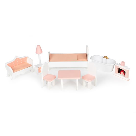 Velký domeček pro panenky se sadou nábytku ECOTOYS