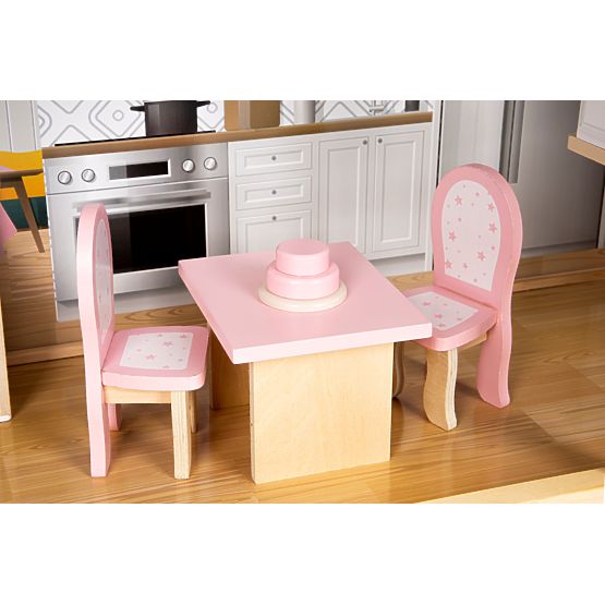 Velký dřevěný domeček pro panenky 138 cm Rezidence Maya 28 ks ECOTOYS