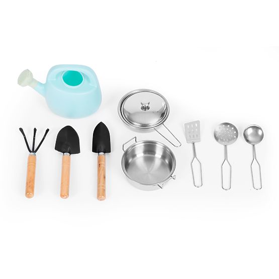 Venkovní blátivá kuchyně pro děti s příslušenstvím jedlové dřevo ECOTOYS