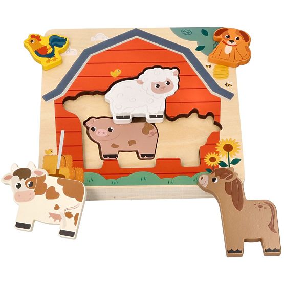 Vícevrstvé puzzle zvířátka na farmě