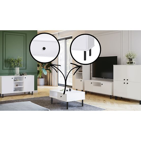 Vitrína do obývacího pokoje Venus bílá loft