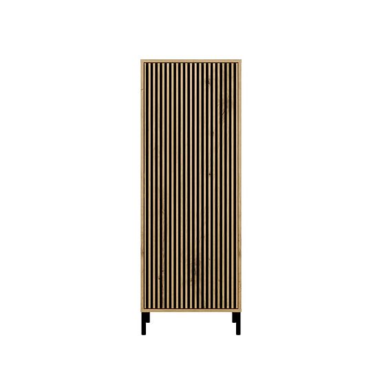 Vitrína KAMARO 1DD SLIM DUB ARTISAN Lamelový Čelní Panel