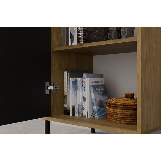 Vitrína KAMARO 1DD SLIM DUB ARTISAN Lamelový Čelní Panel