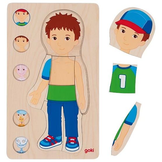 Vrstvové puzzle chlapec - lidské tělo zevnitř
