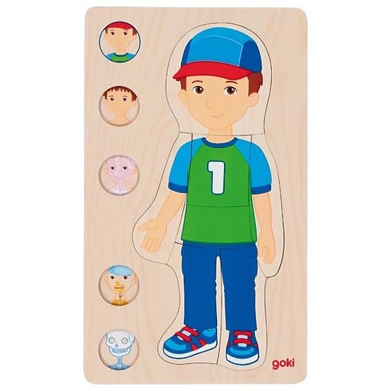 Vrstvové puzzle chlapec - lidské tělo zevnitř