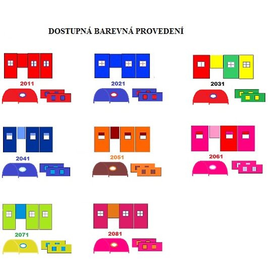 Vyvýšená postel Gabi se skluzavkou, tunelem a kapsáři -  bílá