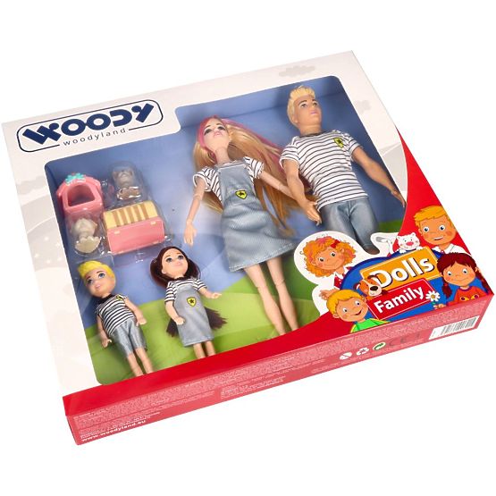 Woodyland Moderní rodinka panenky se zvířaty