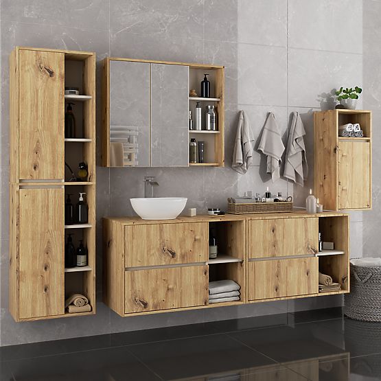 ZÁVĚSNÁ KOUPELNOVÁ SKŘÍŇKA VAMI W35 1D 1W DUB ARTISAN / KAŠMÍR