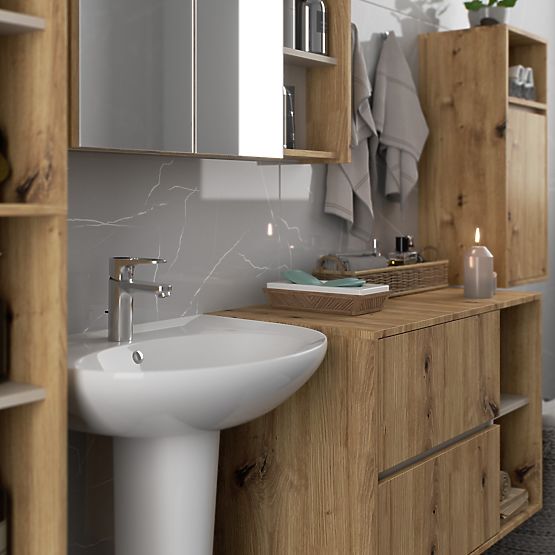 ZÁVĚSNÁ KOUPELNOVÁ SKŘÍŇKA VAMI W35 1D 1W DUB ARTISAN / KAŠMÍR