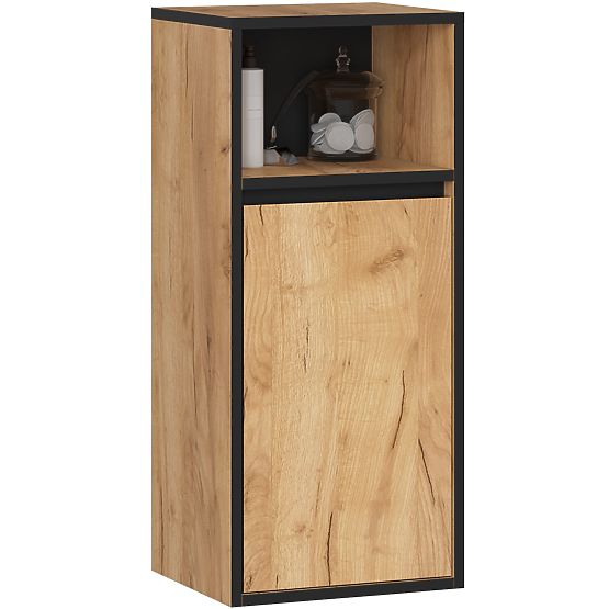 ZÁVĚSNÁ KOUPELNOVÁ SKŘÍŇKA VAMI W35 1D 1W DUB CRAFT / ČERNÁ