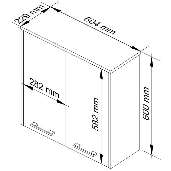 ZÁVĚSNÁ SKŘÍŇKA ŠÍŘKA 60 cm FIN 2D BÍLÁ / SONOMA