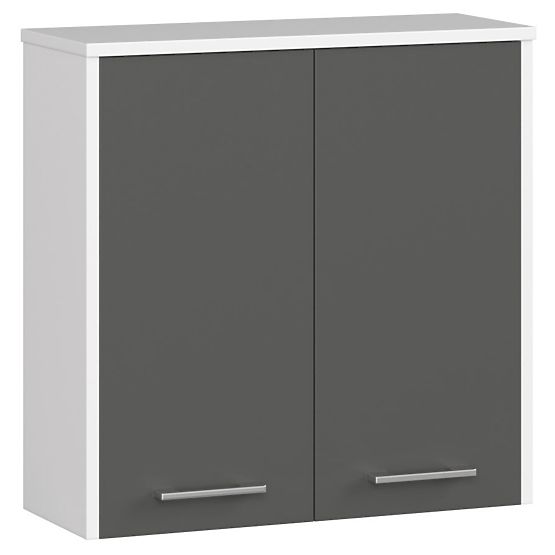 Závěsná skříňka W 60 cm FIN 2D - bílá-grafit šedá