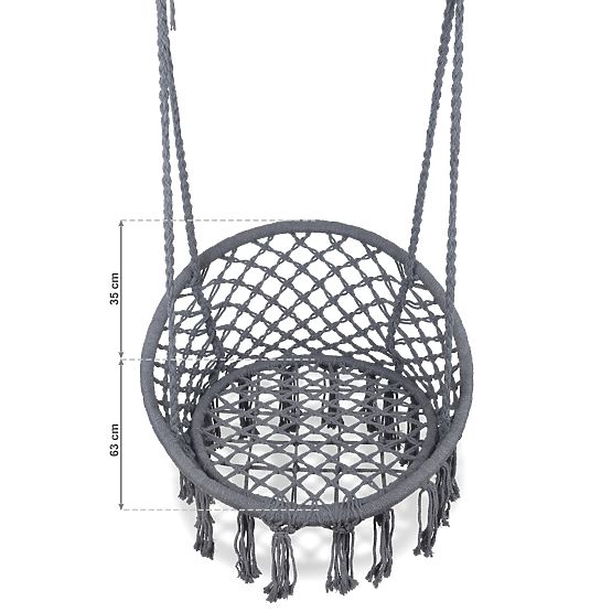 Závěsné houpací křeslo - šedé