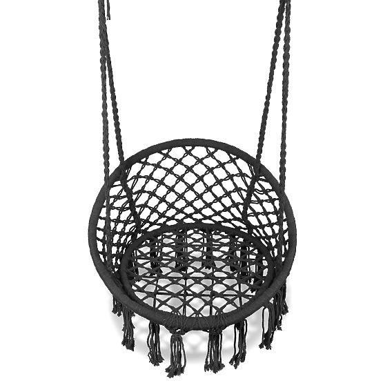 Závěsné křeslo boho zahradní houpačka černé MultiGarden