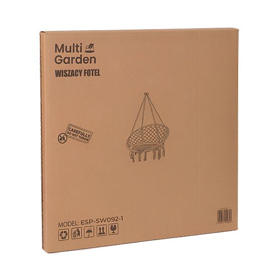 Závěsné křeslo boho zahradní houpačka černé MultiGarden