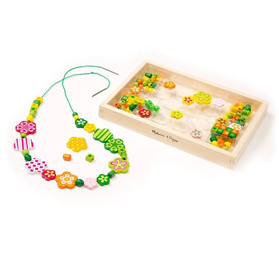 Zelená sada korálků Květinky