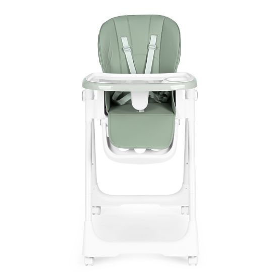 Židlička na krmení s nastavitelnou výškou, ekokůže, pásy, dvojitý tác ECOTOYS