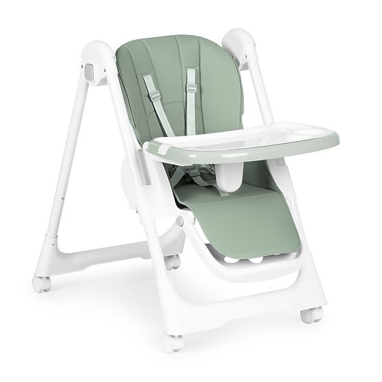 Židlička na krmení s nastavitelnou výškou, ekokůže, pásy, dvojitý tác ECOTOYS