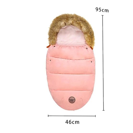 Zimní fusak do kočárku Mouse - starorůžový