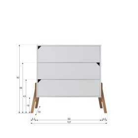 Komoda Lotti - 3 šuplíky, Bellamy