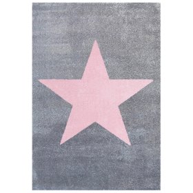 Dětský koberec STAR stříbrná-šedá/růžová, LIVONE