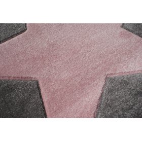 Dětský koberec STAR stříbrná-šedá/růžová, LIVONE