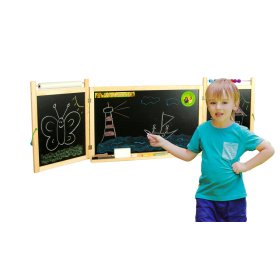Dětská magnetická/křídová tabule na stěnu - přírodní, 3Toys.com