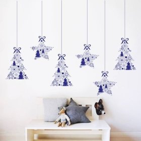 Vánoční dekorace na zeď- STROMEČKY A HVĚZDIČKY, Housedecor