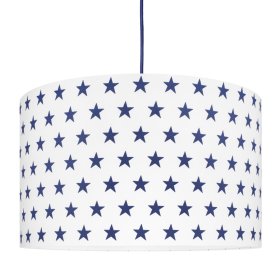 Textilní závěsná lampa Hvězdy - tm. modrá