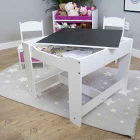 Ourbaby dětský stůl s židlemi s modrým a zeleným boxem