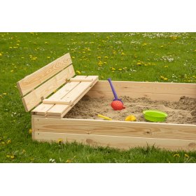 Uzavíratelné dětské pískoviště s lavičkami - 120x120 cm