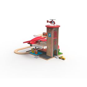 2Kids Toys Dřevěná garáž s vláčkodráhou, 2Kids Toys