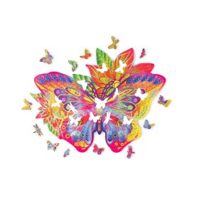 Barevné dřevěné puzzle - motýl