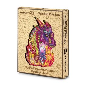 Barevné dřevěné puzzle - drak