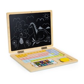 Dřevěný vzdělávací notebook s magnetky
