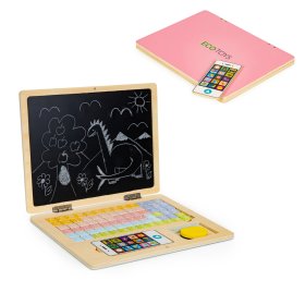 Dřevěný magnetický notebook růžový