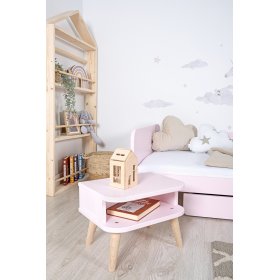 Noční stolek NELL- pudrově růžový