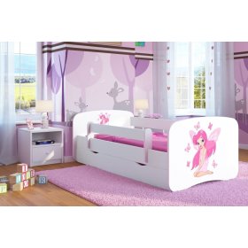 Dětská postel se zábranou Ourbaby - Víla Leonka - bílá, Ourbaby