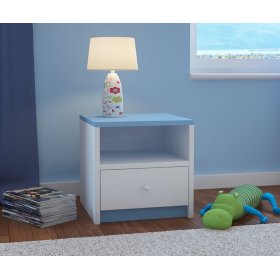 Ourbaby dětský noční stolek - modro-bílý